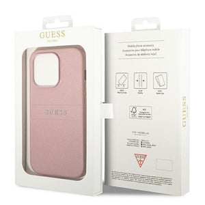Guess GUHCP14LPSASBPI iPhone 14 Pro 6,1" różowy/pink Saffiano Strap