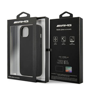 AMG AMHCP14MDOLBK iPhone 14 Plus 6.7 "black / black hardcase Leather Hot Stamped