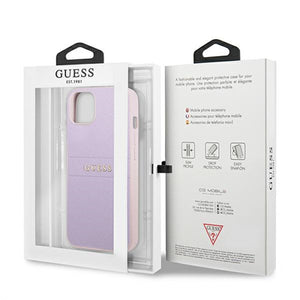 Guess GUHCP13SPSASBPU iPhone 13 mini 5,4 "purple / purple Saffiano Hot Stamp & Metal Logo