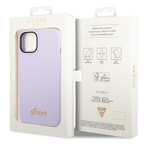 Guess GUHCP14SSLSMU iPhone 14 6.1" purple/purple hard case Silicone Vintage Gold Logo