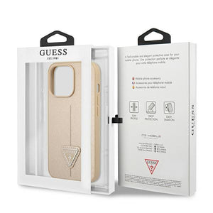 Guess GUHCP14XPSATLE iPhone 14 Pro Max 6,7 "beige / beige hardcase SaffianoTriangle Logo