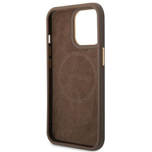 Guess GUHMP14LU4GPRW iPhone 14 Pro 6.1 "brown / brown hard case 4G Logo Plate MagSafe