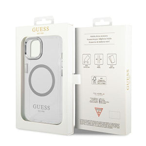 Guess GUHMP14MHTRMS iPhone 14 Plus 6.7" silver/silver hard case Metal Outline Magsafe