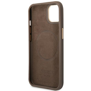 Guess GUHMP14SU4GPRW iPhone 14 6.1 "brown / brown hard case 4G Logo Plate MagSafe