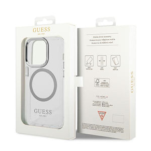 Guess GUHMP14XHTRMS iPhone 14 Pro Max 6.7" silver/silver hard case Metal Outline Magsafe