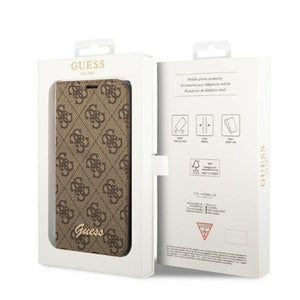 Guess GUBKP14MHG4SHW iPhone 14 Plus 6.7 "brown / brown book 4G Vintage Gold Logo