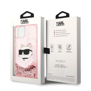 Karl Lagerfeld Glitter Choupette Head case for iPhone 14 Plus - pink