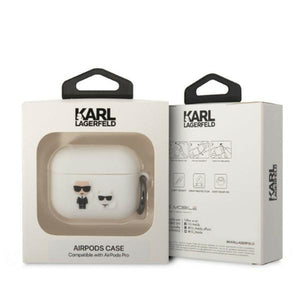 Karl Lagerfeld KLACAPSILKCW AirPods Pro cover white/white Silicone Karl & Choupette