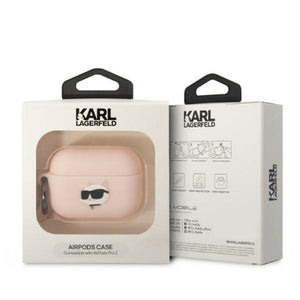 Karl Lagerfeld KLAP2RUNCHP AirPods Pro 2 cover pink/pink Silicone Choupette Head 3D