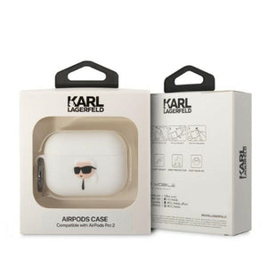 Karl Lagerfeld KLAP2RUNIKH AirPods Pro 2 cover white/white Silicone Karl Head 3D