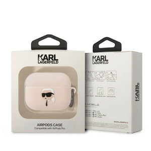 Karl Lagerfeld KLAPRUNIKP AirPods Pro cover pink/pink Silicone Karl Head 3D