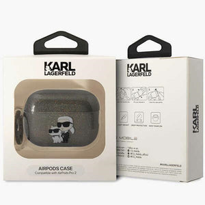 Karl Lagerfeld KLAP2HNKCTGK Airpods Pro 2 cover black/black Gliter Karl&Choupette