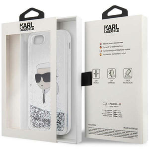Karl Lagerfeld KLHCI8LNKHCH iPhone 7/8/ SE 2020/2022 silver/silver hardcase Glitter Karl Head