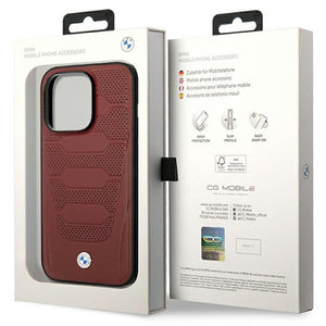Case BMW BMHMP14L22RPSR iPhone 14 Pro 6.1" Burgundy/burgundy Leather Seats Pattern MagSafe
