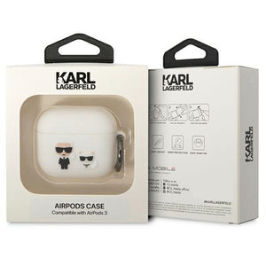 Karl Lagerfeld KLACA3SILKCW AirPods 3 cover white/white Silicone Karl & Choupette