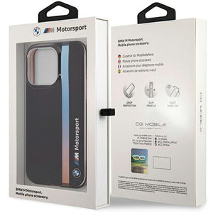 Case BMW BMHCP14L22HVGV iPhone 14 Pro 6.1" black/black IML Tricolor Stripe