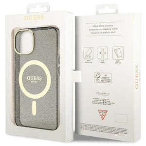 Guess GUHMP14MHCMCGK iPhone 14 Plus 6.7" black/black hardcase Glitter Gold MagSafe