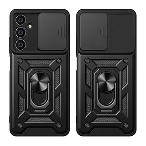 Hybrid Armor Camshield case for Samsung M54 with camera cover - black