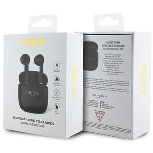 Guess GUTWST26PSK TWS Bluetooth headphones + docking station - black Classic EST Logo