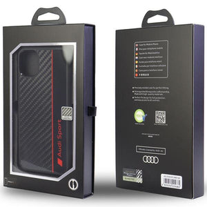 Audi Carbon Fiber Stripe iPhone 12/12 Pro 6.1" black/black hardcase AUS-TPUPCIP12P-R8/D1-BK
