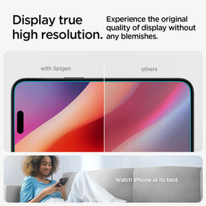 Spigen Glas.tR EZ Fit tempered glass for iPhone 15 / 16 - 2 pcs.