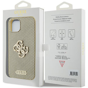 Guess Perforated 4G Glitter case for iPhone 15 - gold