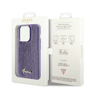 Guess Sequin Script Metal case for iPhone 13 Pro Max - purple
