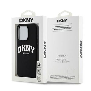DKNY Liquid Silicone White Printed Logo MagSafe Case for iPhone 13 Pro / 13 - Black