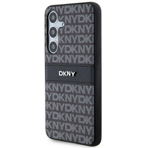 DKNY Leather Mono Stripe & Metal Logo case for Samsung Galaxy S24+ - black