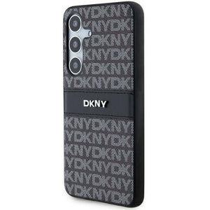 DKNY Leather Mono Stripe & Metal Logo case for Samsung Galaxy S24 - black