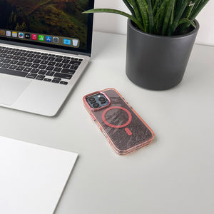 Glitter Case MagSafe for iPhone 16 Pro - pink with glitter
