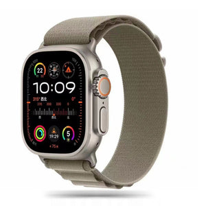 Tech-Protect Nylon Pro Strap for Apple Watch 4 / 5 / 6 / 7 / 8 / 9 / SE / Ultra 1 / 2 (42/44/45/49 mm) - Titanium Olive