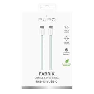 Puro Fabrik USB-C - USB-C Cable 1.5m 60W 480mbps - Blue