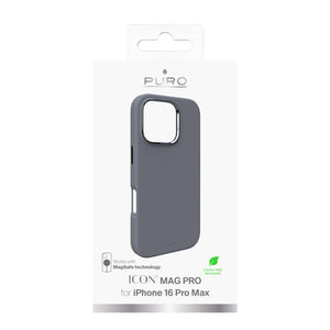 Puro Icon Mag Pro MagSafe Silicone Case for iPhone 16 Pro Max - Dark Gray