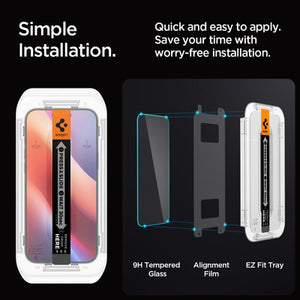 Spigen Glas.tR EZ Fit Tempered Glass for iPhone 16 Pro