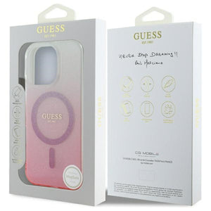 Guess IML Glitter Gradient MagSafe Case for iPhone 16 Pro - Pink