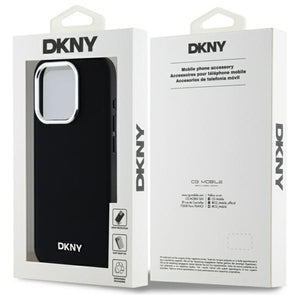 DKNY Plain Logo MagSafe iPhone 15 Pro Case - Black