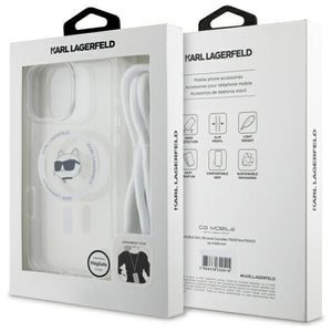 Karl Lagerfeld IML Choupette Head & Cord Magsafe Case for iPhone 16 Pro Max - Clear