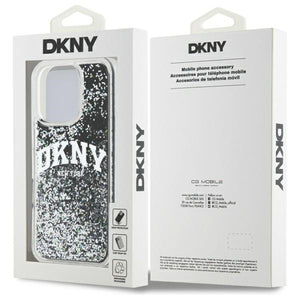 DKNY DKHCP16LLBNAEK iPhone 16 Pro 6.3" black/black hardcase Liquid Glitter Arch Logo