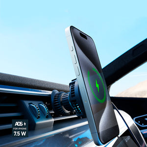 Smartphone holder with inductive charger SBS TESUPFANWIR15W 15W for air vent, with cooling - black