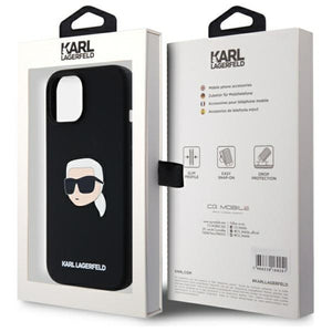Karl Lagerfeld KLHMP15SSKHPPLK iPhone 15 6.1" black/black hardcase Silicone Karl Head Print MagSafe