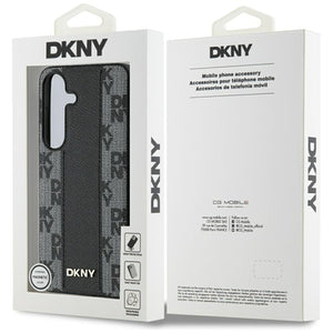 DKNY Leather Checkered Pattern MagSafe Case for Samsung Galaxy S25 Black