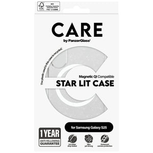 CARE by PanzerGlass Flagship Urban Combat Starlight White QI Case for Samsung Galaxy S25 - Transparent