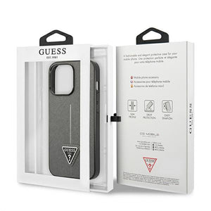 Guess Saffiano Triangle Logo case for iPhone 13 Pro / 13 6.1" - silver