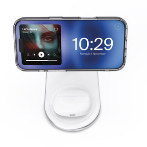 2in1 Puro Mag Station Wireless Charging Station for Phone and Headphones - White