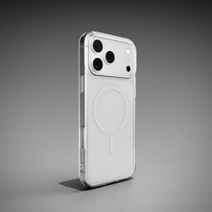 Puro Lite Mag TPU+PC Case Compatible with MagSafe for iPhone 17 Pro - Transparent with White Ring