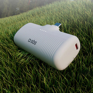 SBS EcoPower 5000 mAh 10W Powerbank with Built-in USB-C Port - White