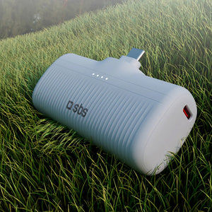 SBS EcoPower 5000 mAh 10W Powerbank with Built-in USB-C Port - Gray