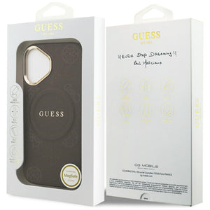 Guess Peony Hot Stamp MagSafe Case for iPhone 17 - Brown