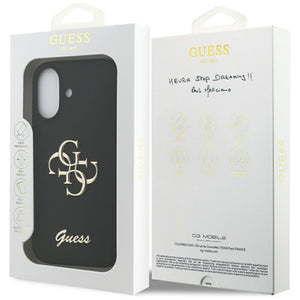 Guess Silicone Big 4G Script Case for iPhone 17 - Black